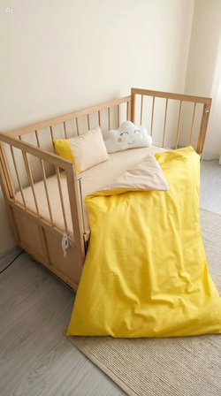 5 Parça Bebek Beşik Uyku Seti 90x130 Yorgan - Bulut Yastık Hediyeli