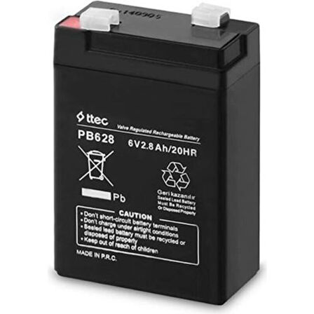 Ttec 6 Volt 2.8 Amper Bakımsız Kuru Akü