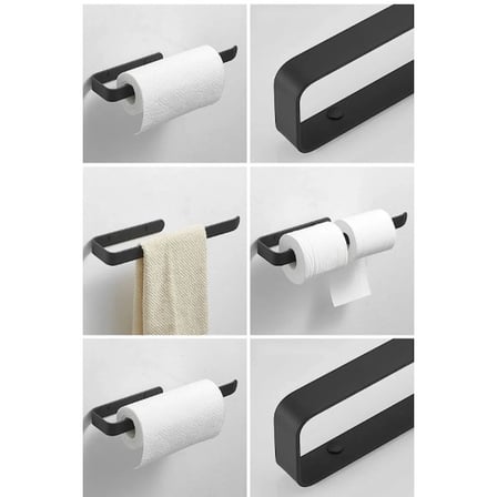 Özel Üretim Metal Mat Siyah Havluluk Banyo Gereci Ev Düzeni Kolay Montajlı Askı