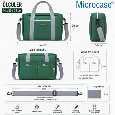Microcase 4 Bölmeli Geniş Hacim Dayanıklı Takım Hırdavat Çantası Medium AL5583