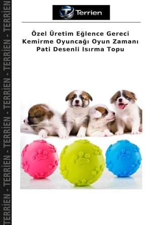 Özel Üretim Eğlence Gereci Kemirme Oyuncağı Oyun Zamanı Pati Desenli Isırma Topu