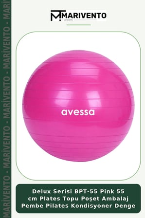 Delux Serisi BPT-55 Pink 55 cm Plates Topu Poşet Ambalaj Pembe Pilates Kondisyoner Denge
