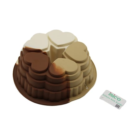 Delux Serisi Sunum Gereci Pasta Aracı Ev Aleti Kalp Tasarımlı Kek Kalıbı Silikon 9 cm Derinlik
