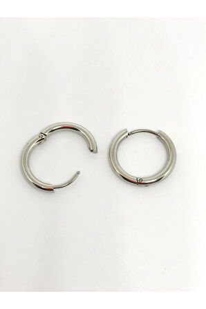 Unisex Cerrahi Çelik Kararmaz Kalın Spor Halka Küpe