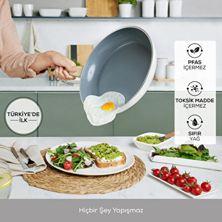 Karaca X Refika Birgül Swiss Crystal 15 Parça Tencere Seti Creamy