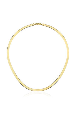 14 Ayar Altın İtalyan Ezme Kolye Zincir 4,30 mm