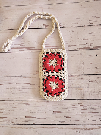 Örgü telefon çantası 