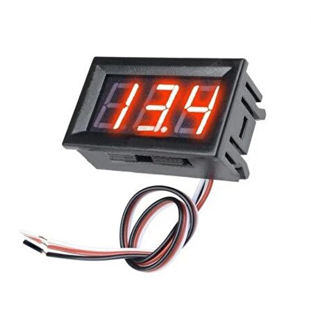 0.56 inç 0-30V 3 Kablolu DC Kırmızı Voltmetre
