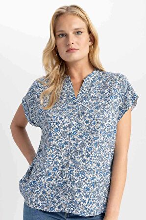 DeFacto Regular Fit Bisiklet Yaka Kısa Kollu Gömlek I6173AZ23SMBE503