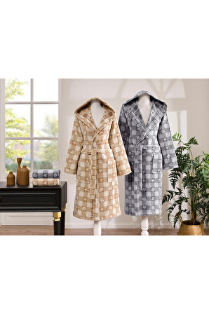 Özdilek Shell Plaid Kadife Happy Aile Seti