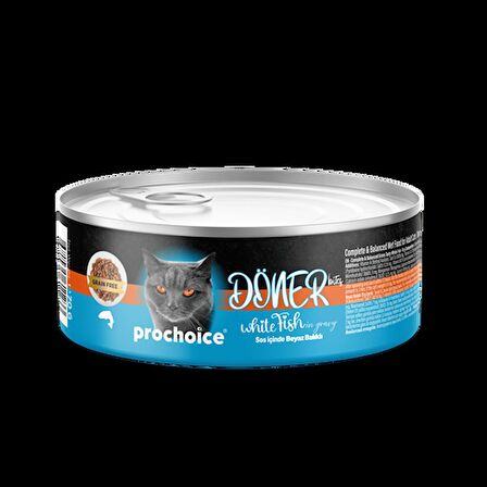 ProChoice Döner Bites Sos İçinde Beyaz Balıklı Yetişkin Kedi Konservesi 70 Gr
