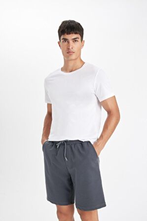 DeFacto Slim Fit Dar Kesim Cepli Basic Düz Bermuda Şort W1105AZ24SMAR58