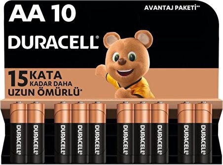 Duracell Alkalin AA Kalem Pil 10 lu