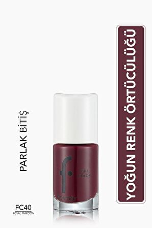 Flormar Yoğun Pigmentli Parlak Oje- Full Color Nail Enamel- Fc40 Royal Maroon -8690604379934