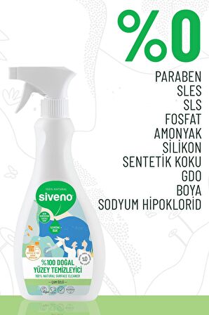 Siveno %100 Doğal Yüzey Temizleyici Bitkisel Leke Çıkarıcı Arındırıcı Mermer Fayans Ahşap Yüzeyler 500 ml