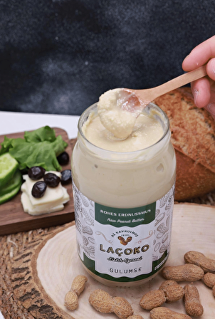 LAÇOKO 1 Kg İsme – Kişiye Özel Şekersiz, Saf, Katkısız Fıstık Ezmesi Glutensiz, Vegan, Doğal Az Kavrulmuş (Çiğ) Yer Fıstığı Ezmesi (1 KG) Peanut Butter