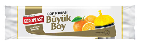 Koroplast Mandarin Kokulu Büyük Boy 65x80 cm 10'lu Çöp Poşeti