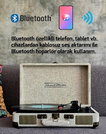 ST14012 Bluetooth ve Şarj Özellikli Pikap 33-45-78 Devir