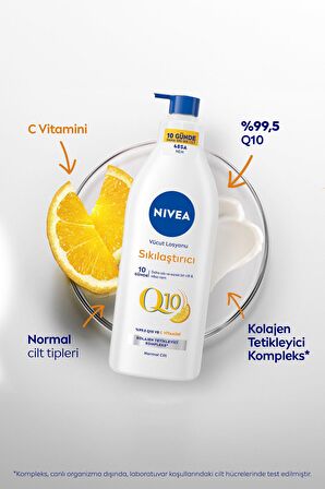 Nivea Q10 Sıkılaştırıcı Vücut Losyonu 400ml, 10 Günde Sıkılaş, C Vitamini, Nemlendirici, Normal Ciltler