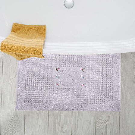 Homedius Banyo Çiçekli Pamuklu Ayak Havlusu 50x70cm 