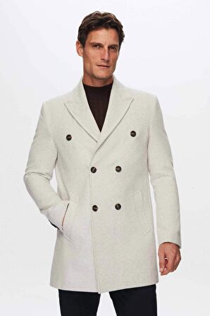 Ds Damat Regular Fit Bej Yakası Çıkartılabilir Kürklü Kaban 9HF08ORT10004 9HF08ORT10004