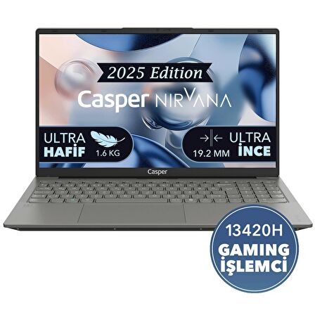 Casper Nirvana X600.1342-DV00X-G-F Intel Core i5-13420H 32GB RAM 500GB NVME SSD Freedos