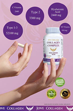 Jove Collagen 180 Tablet Tip 1-2-3hidrolize Kollajen C Vitamini D Vitamini Hyaluronik Asit -3 Lü Set