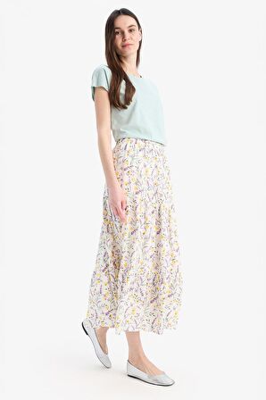 DeFacto Esnek Belli Çiçek Desenli Midi Etek C4411AX25SPYL155