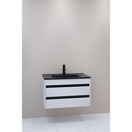 Levante 85 Cm Siyah Lavabolu Alt Modül