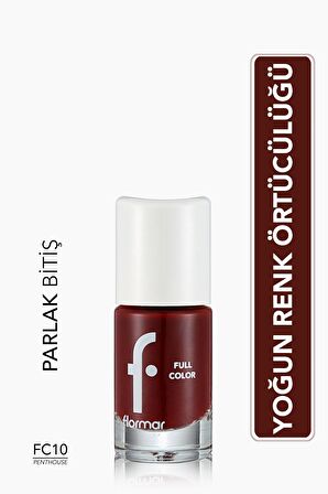 Flormar Yoğun Renk Veren Parlak Oje (KİREMİT KIRMIZISI)-full Color Nail Enamel-fc10 Penthouse-8690604310463