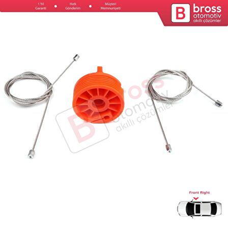 Peugeot 207 WA WC WK SW 2006–2015 5-Kapı 9222W9 İçin Elektrikli Ön Sağ Cam Kriko Tamir Seti