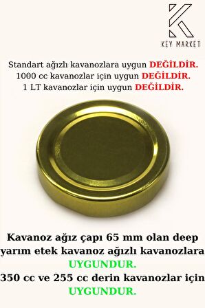  Twıst-Of20 Adet 70 mm Yarım Etek Gold Cam Kavanoz Kapağı (20li)