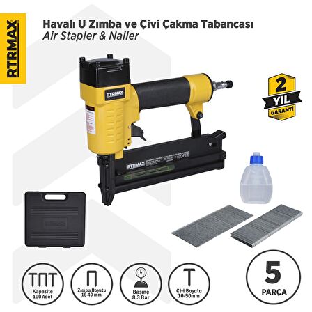 Rtrmax Rtm0124 Havalı Zımba  Çivi Çakma Tabancası 