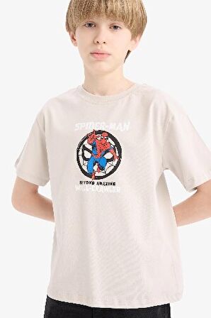 DeFacto Erkek Çocuk Marvel Spiderman Bisiklet Yaka Kısa Kollu Tişört D9570A825SMGR503