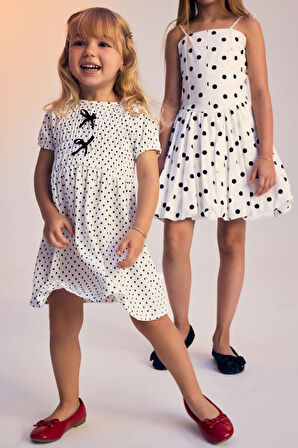 DeFacto Kız Bebek Puantiyeli Kısa Kollu Yazlık Elbise E8719A525SMER134