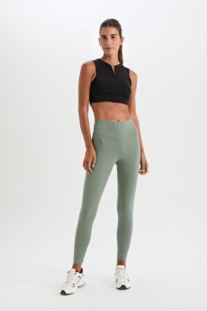 DeFactoFit Yüksek Bel Beli Saran Esnek Basic Düz Sporcu Tayt B4147AX25SPKH458