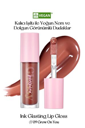Dudaklara Dolgun, Pürüzsüz Işıltı Sunan Gloss Peripera Ink Glasting Lip Gloss (9 Grow On You)