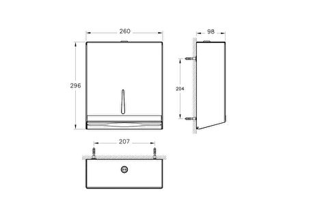 VitrA Arkitekta A44351 Kağıt Dispenseri, Paslanmaz Çelik