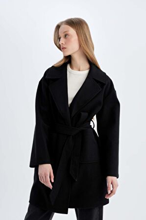 DeFacto Regular Fit Kaşe Kaban C0922AX24AUBK27