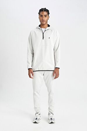 DeFactoFit Standart Fit Kapüşonlu Fermuarlı Pike Sporcu Sweatshirt C9181AX24AUGR493