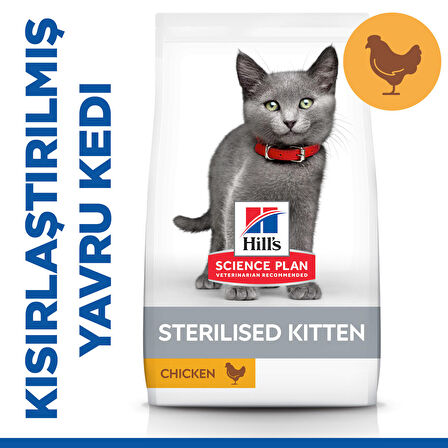 Hill's Kitten Sterilised Tavuklu Yavru Kedi Maması 3Kg