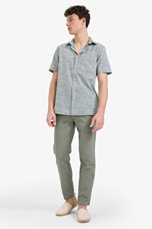 DeFacto Yazlık Beli Lastikli Jogger Pantolon Slim Fit Dar Kesim Düz Paça Pamuklu Cepli D2671AX25SMKH422