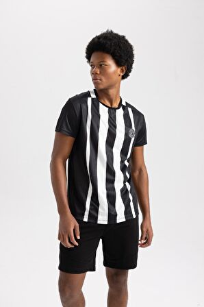 DeFactoFit Standart Fit Bisiklet Yaka Spor Baskılı Kısa Kollu Sporcu Tişört A6959AX23AUBK81
