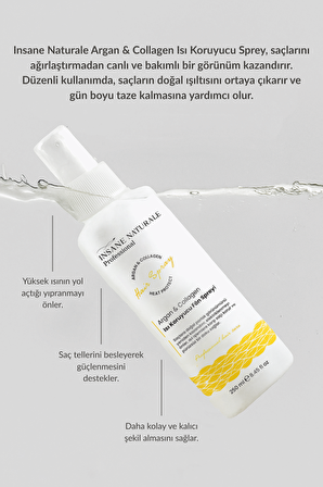 Argan Collagen Isı Koruyucu Saç Şekillendirici Fön Spreyi(FÖN SUYU) 250 ml
