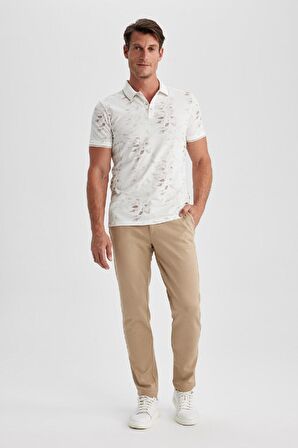 DeFacto Slim Fit Dar Kesim Polo Yaka Baskılı Kısa Kollu Tişört B0600AX23HSWT32