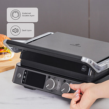 Karaca Compact Steel Sear and Grill Inox 2008 Izgara ve Tost Makinesi 6 Dilim Kapasiteli