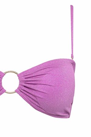 DeFacto Regular Fit Parlak Kumaş Bikini Üstü-Fall in Love B7471AX24SMPR442
