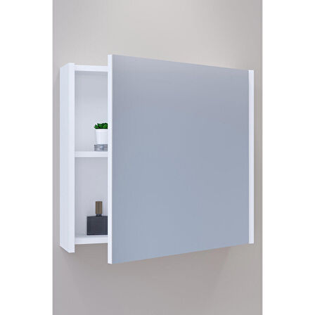 Levante 65 Cm Beyaz Lavabolu Banyo Dolabı Bgn Aynalı - Boy Dolap Hariç