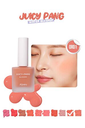 Doğal Görünüm Sunan Nemlendirici Likit Allık 9g. APIEU Juicy-Pang Water Blusher (OR01)