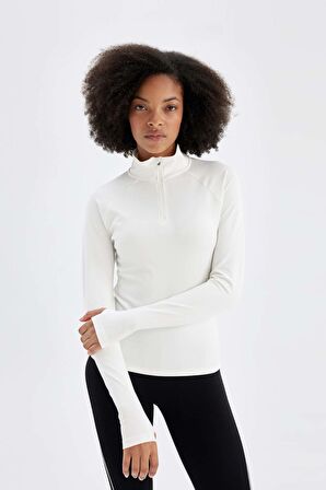 DeFactoFit Standart Fit Dik Yaka Sporcu Uzun Kollu Tişört B0811AX24AUER105